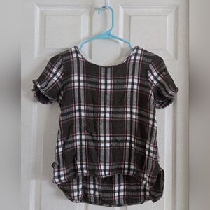 Massini Plaid Short Sleeve Top
